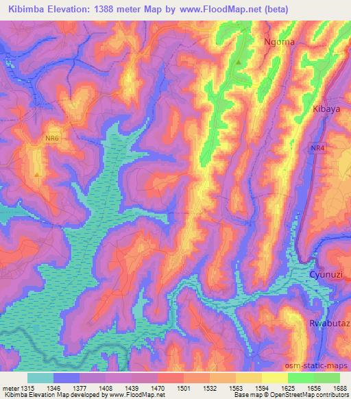 Kibimba,Rwanda Elevation Map