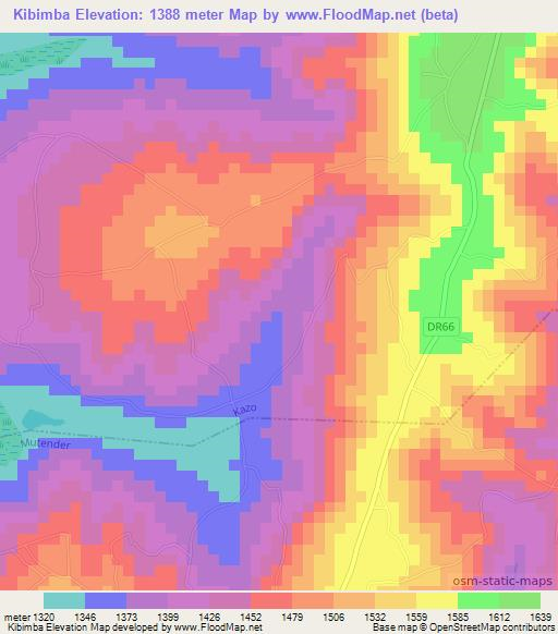 Kibimba,Rwanda Elevation Map