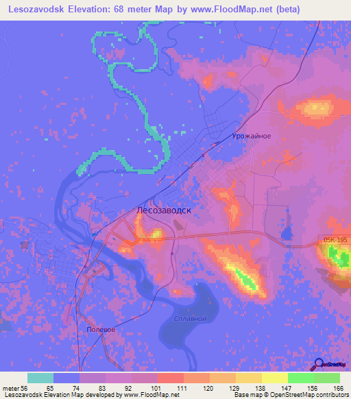 Lesozavodsk,Russia Elevation Map