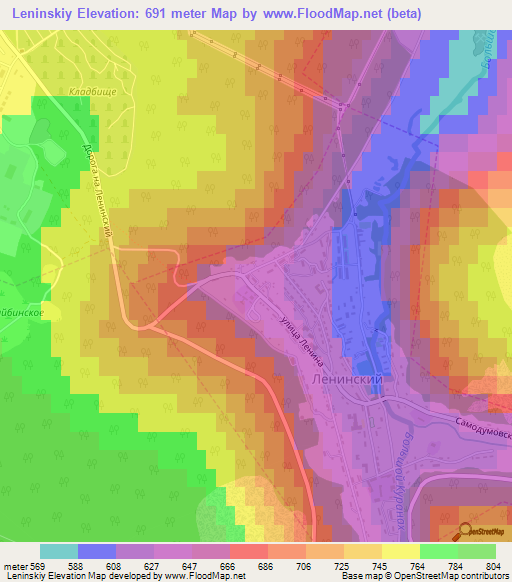 Leninskiy,Russia Elevation Map