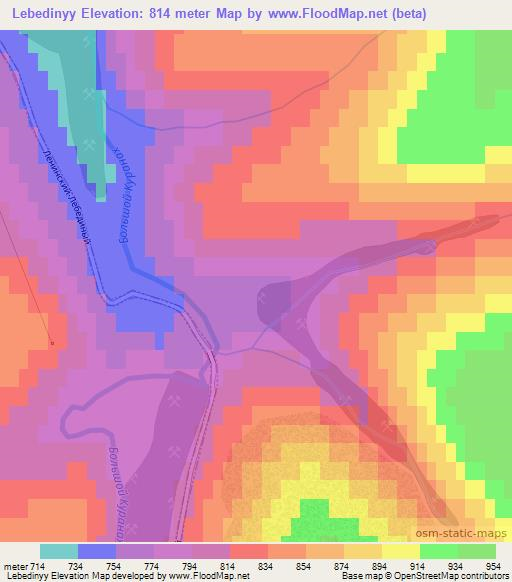 Lebedinyy,Russia Elevation Map