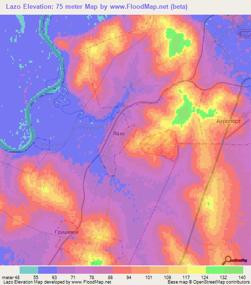 Lazo,Russia Elevation Map