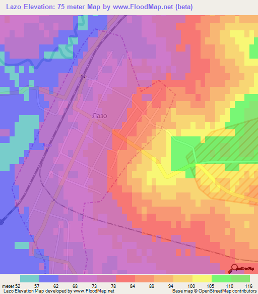 Lazo,Russia Elevation Map