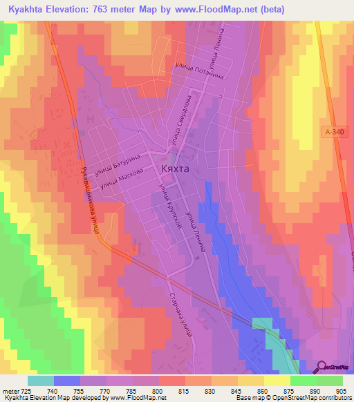 Kyakhta,Russia Elevation Map