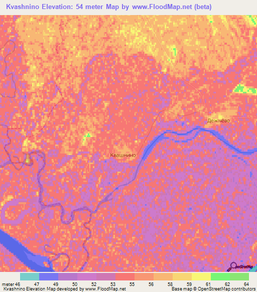 Kvashnino,Russia Elevation Map