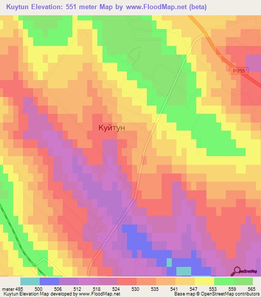 Kuytun,Russia Elevation Map