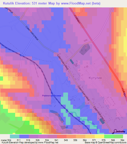 Kutulik,Russia Elevation Map