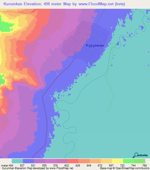 Kurumkan,Russia Elevation Map