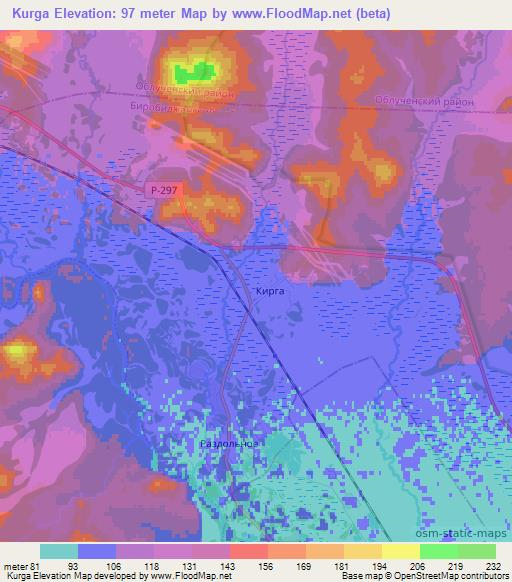 Kurga,Russia Elevation Map