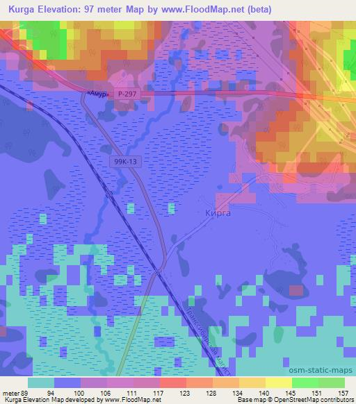 Kurga,Russia Elevation Map