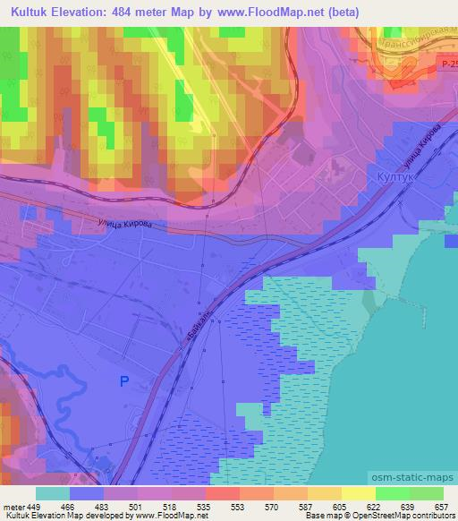 Kultuk,Russia Elevation Map