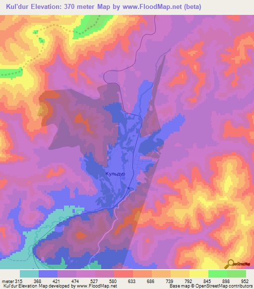 Kul'dur,Russia Elevation Map