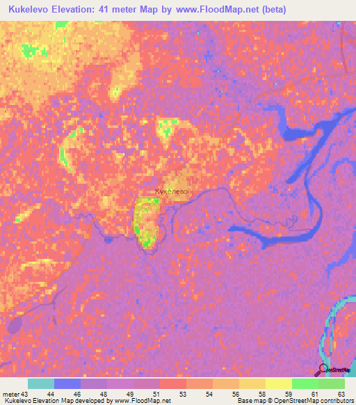 Kukelevo,Russia Elevation Map