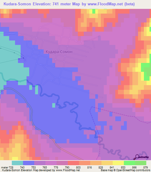 Kudara-Somon,Russia Elevation Map