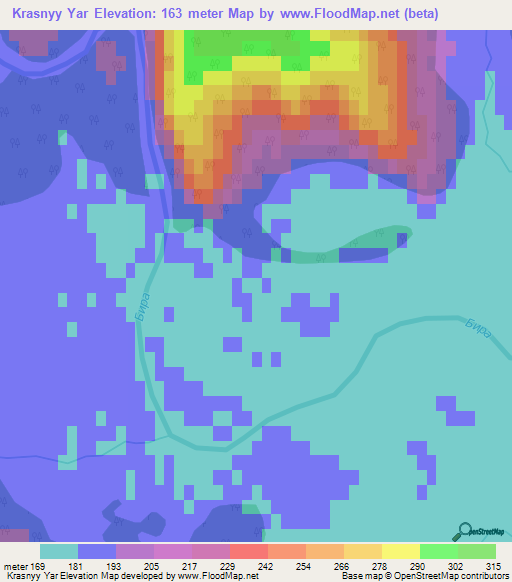 Krasnyy Yar,Russia Elevation Map