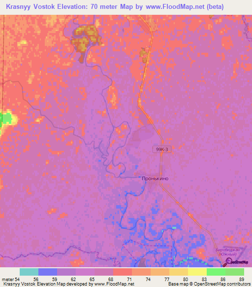 Krasnyy Vostok,Russia Elevation Map