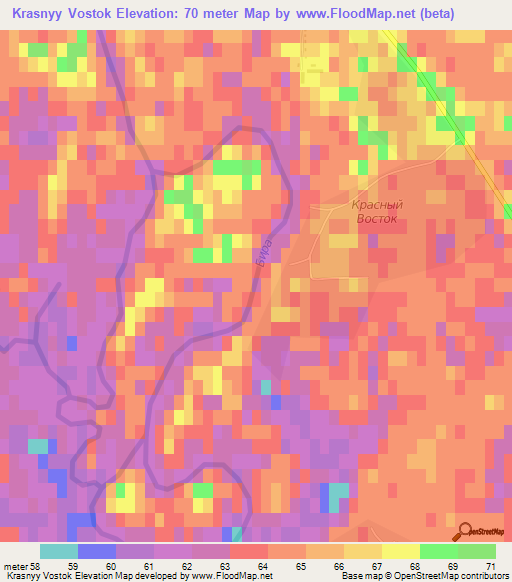 Krasnyy Vostok,Russia Elevation Map