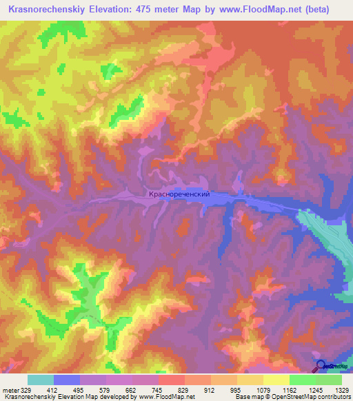 Krasnorechenskiy,Russia Elevation Map