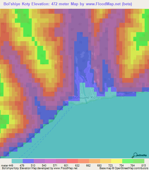 Bol'shiye Koty,Russia Elevation Map