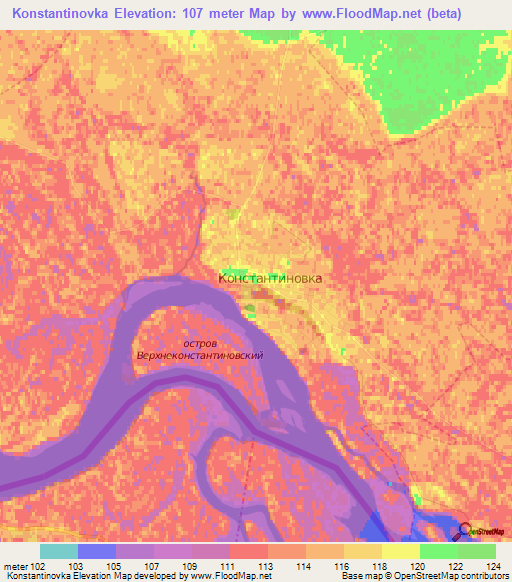 Konstantinovka,Russia Elevation Map