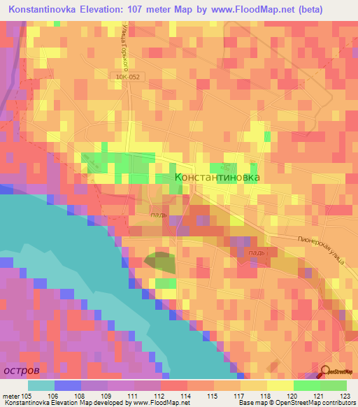 Konstantinovka,Russia Elevation Map