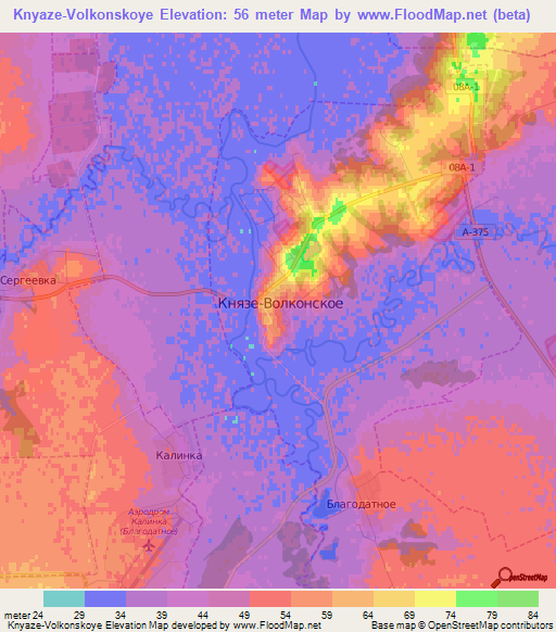 Knyaze-Volkonskoye,Russia Elevation Map