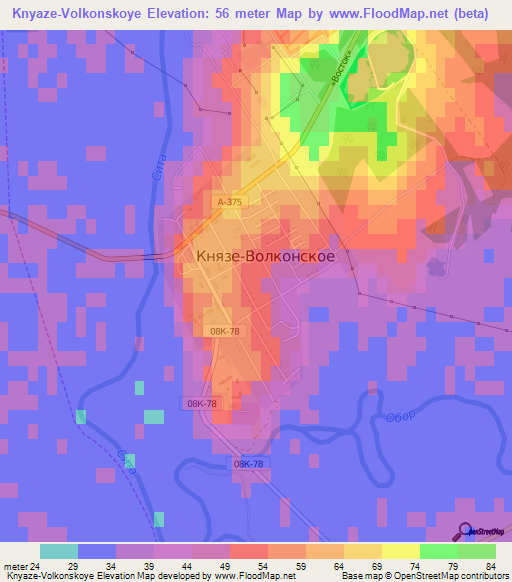 Knyaze-Volkonskoye,Russia Elevation Map