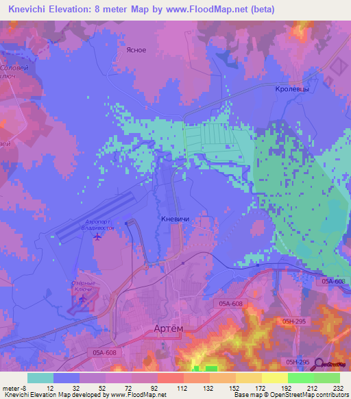 Knevichi,Russia Elevation Map