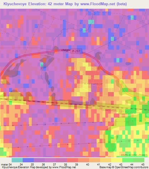 Klyuchevoye,Russia Elevation Map