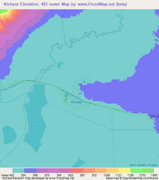 Kichera,Russia Elevation Map