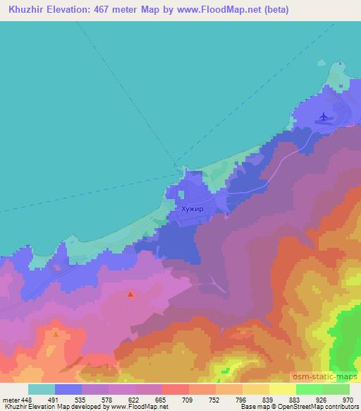 Khuzhir,Russia Elevation Map