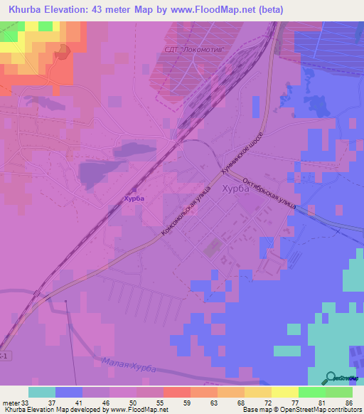 Khurba,Russia Elevation Map