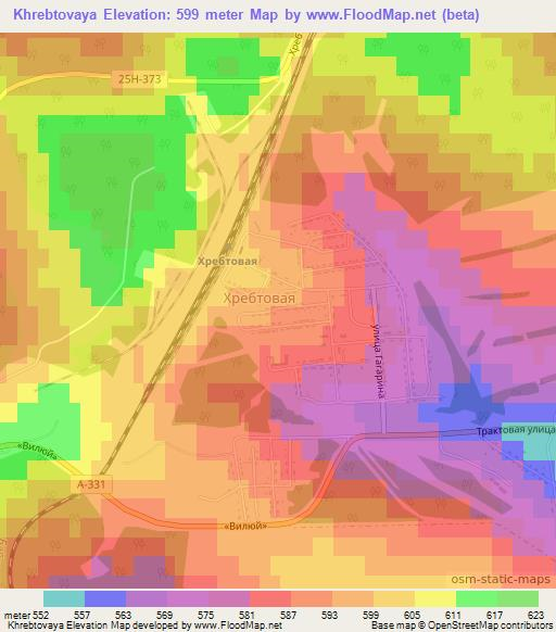 Khrebtovaya,Russia Elevation Map