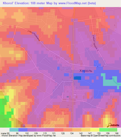 Khorol',Russia Elevation Map