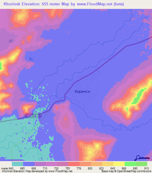 Khorinsk,Russia Elevation Map