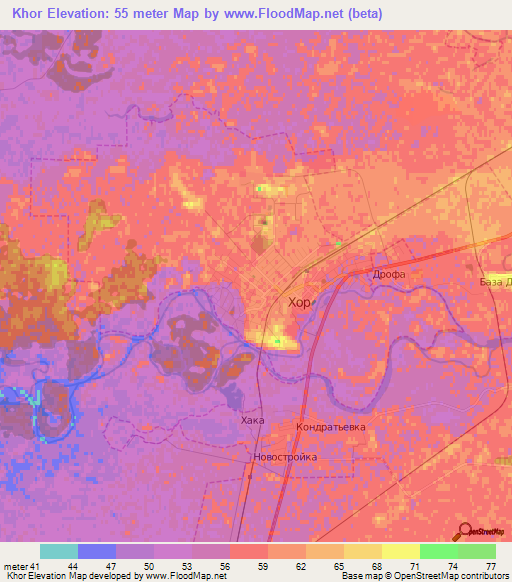 Khor,Russia Elevation Map