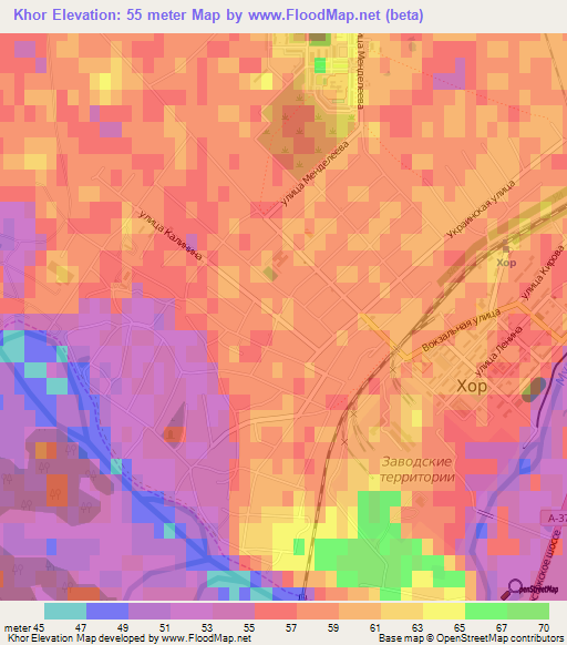 Khor,Russia Elevation Map