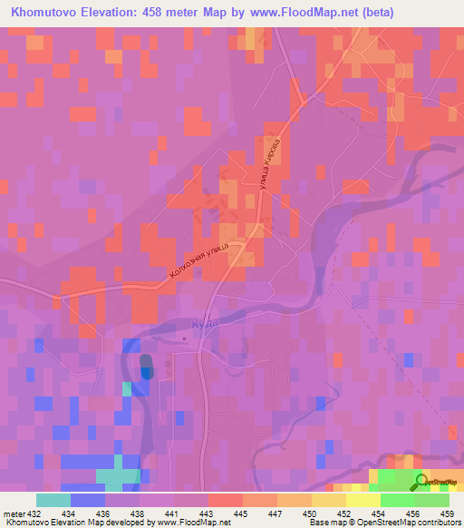 Khomutovo,Russia Elevation Map