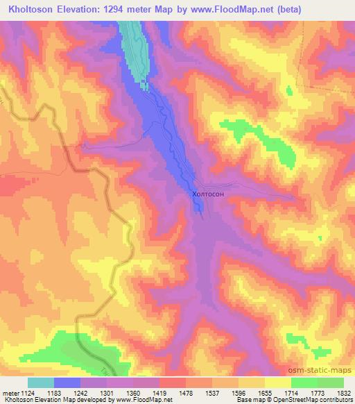 Kholtoson,Russia Elevation Map