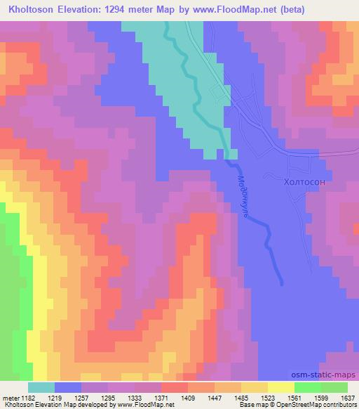 Kholtoson,Russia Elevation Map