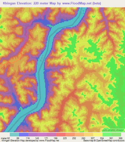 Khingan,Russia Elevation Map