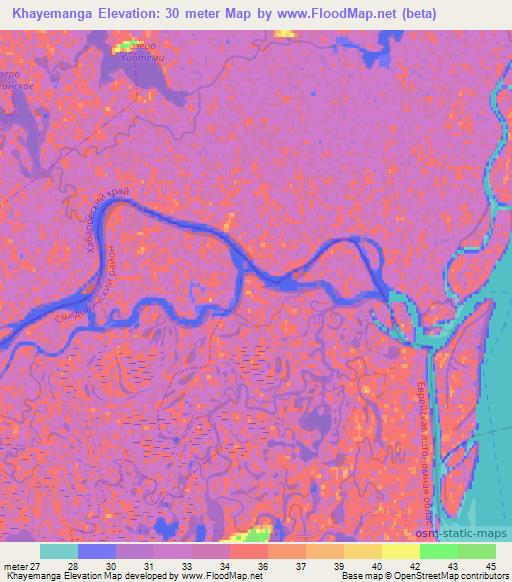 Khayemanga,Russia Elevation Map