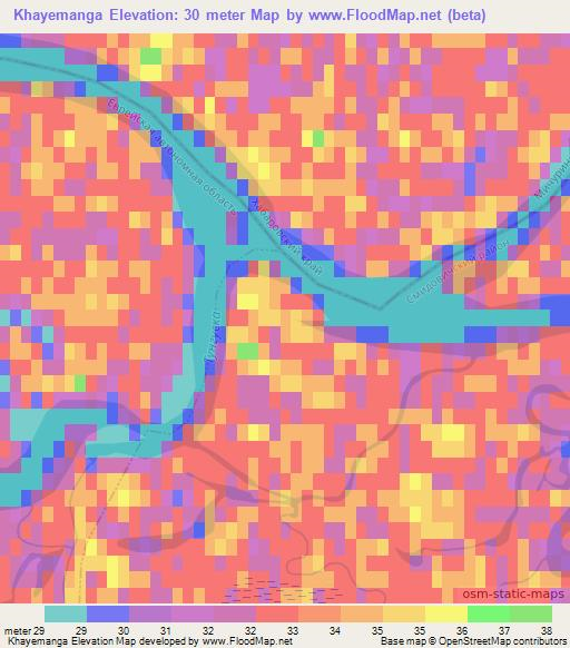 Khayemanga,Russia Elevation Map