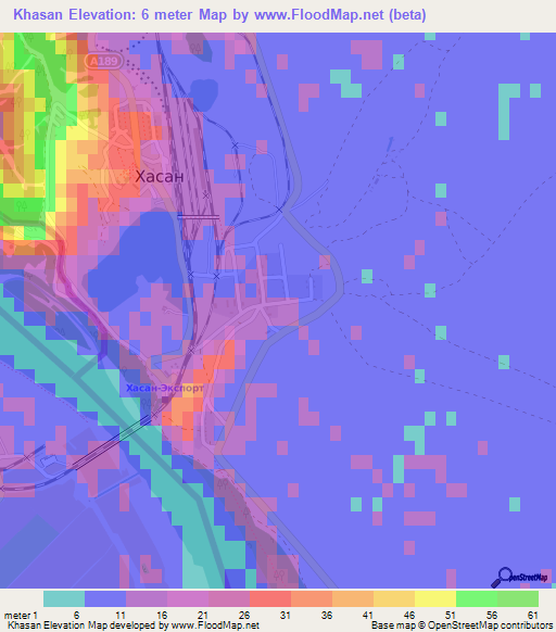 Khasan,Russia Elevation Map