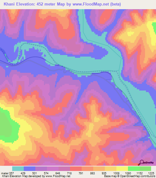 Khani,Russia Elevation Map