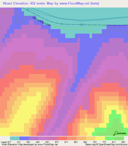 Khani,Russia Elevation Map