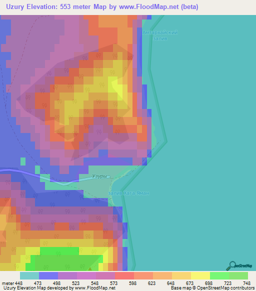 Uzury,Russia Elevation Map