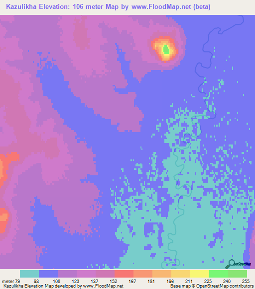 Kazulikha,Russia Elevation Map