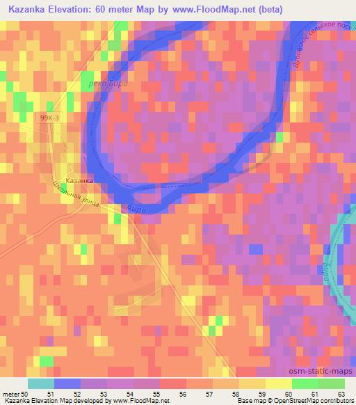 Kazanka,Russia Elevation Map