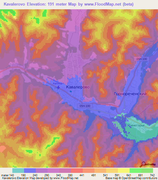 Kavalerovo,Russia Elevation Map